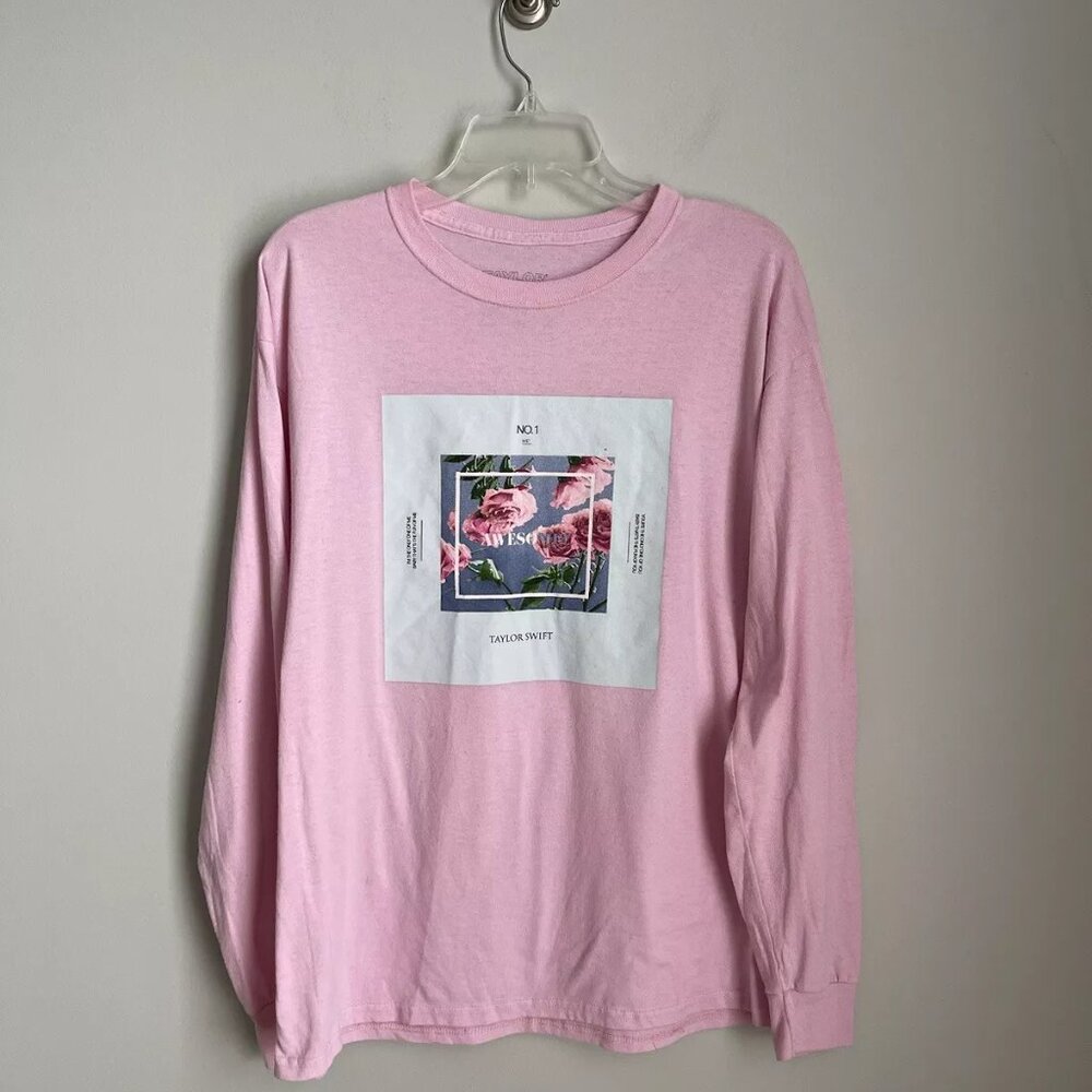 Taylor Swift Pink AWESOME! Long Sleeve T-shirt Concert Merch with Misprint - Picture 6 of 6